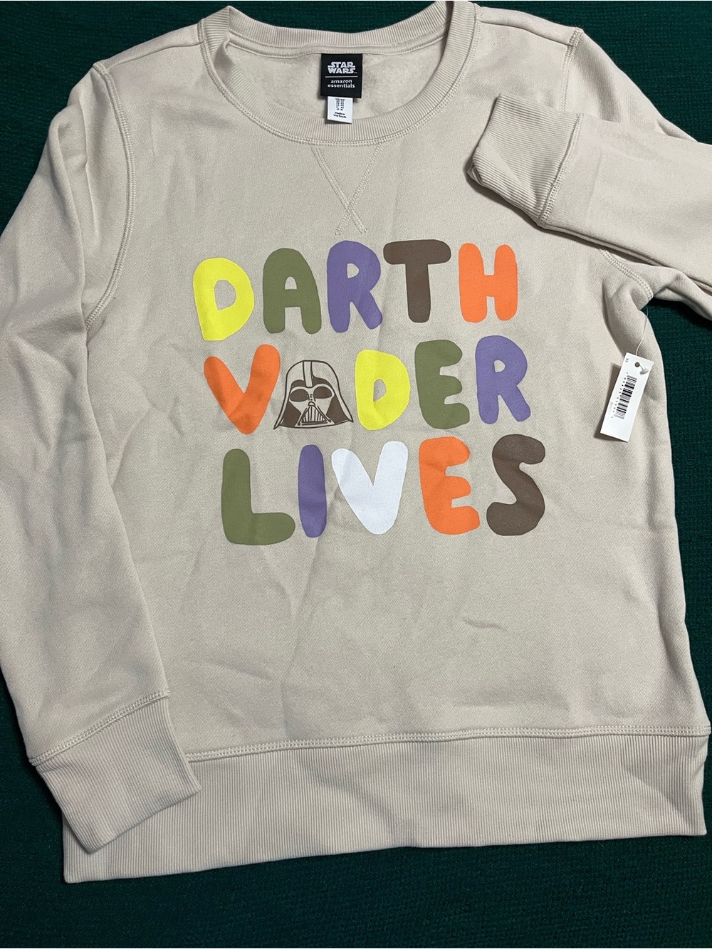 Star Wars 'Darth Vader Lives' Beige Crewneck Sweatshirt